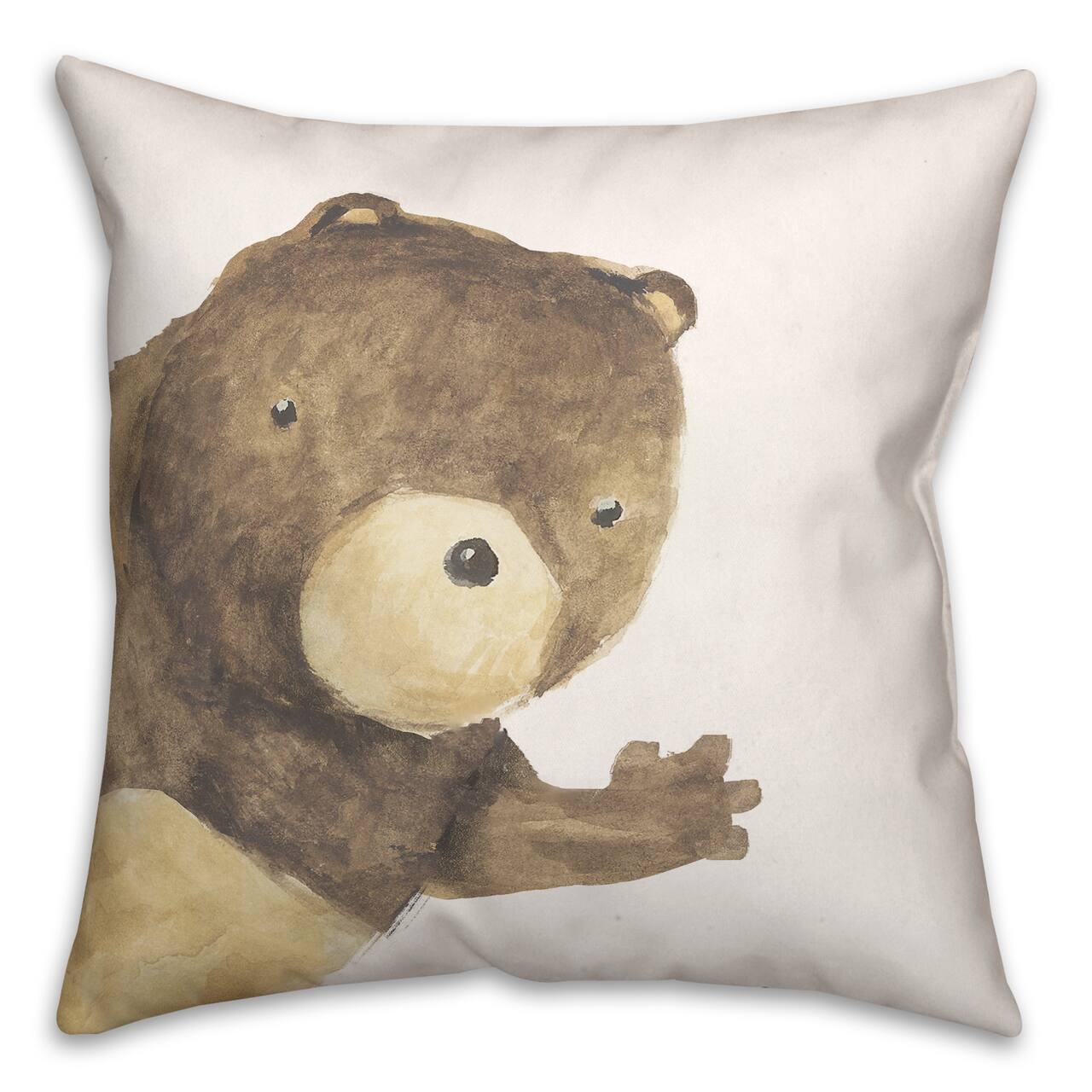 Hello Bear Waving 18" x 18" Indoor/Outdoor Pillow